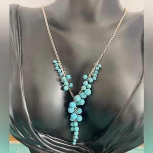 Sterling silver possible turquoise necklace